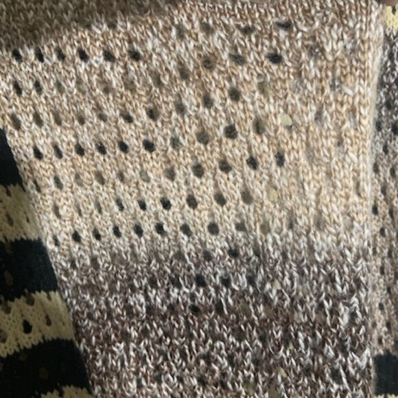 ELAN Boho Hippie Crochet Knit Long Duster Cardigan Sweater Multi Stripe - Size M - Picture 4 of 6